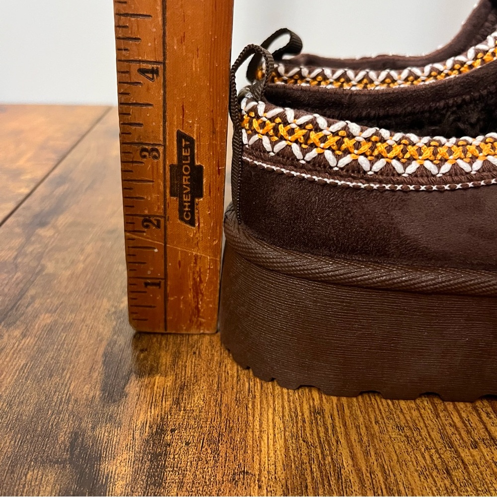 New Chunky Platform Slides-Brown-Size 8 - Picture 8 of 11